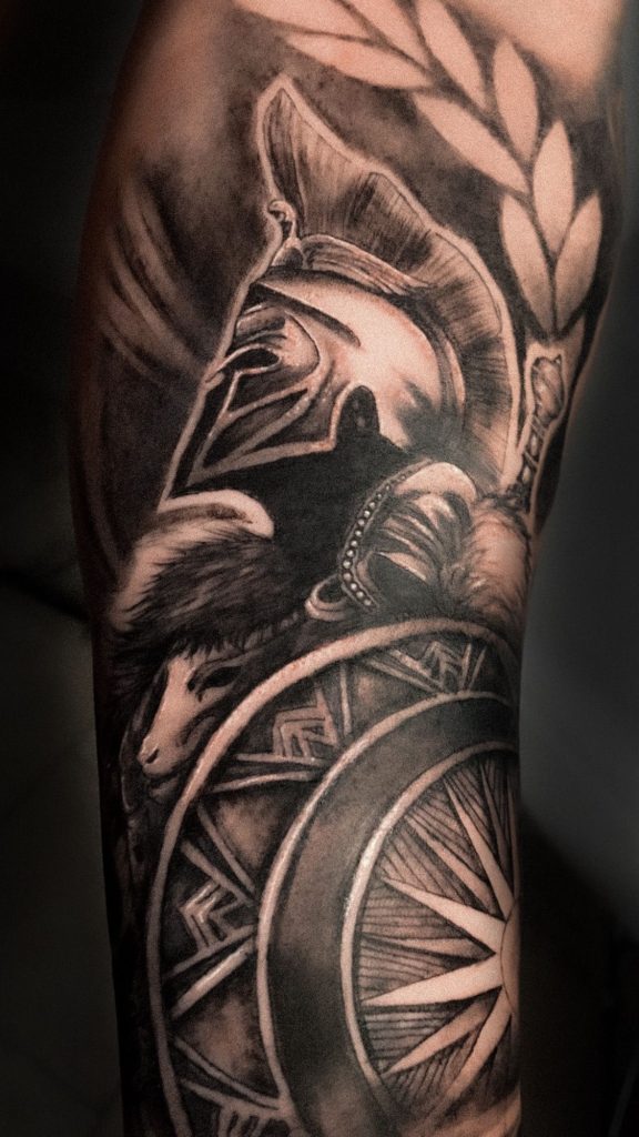 tatuaje realismo zaragoza espartano